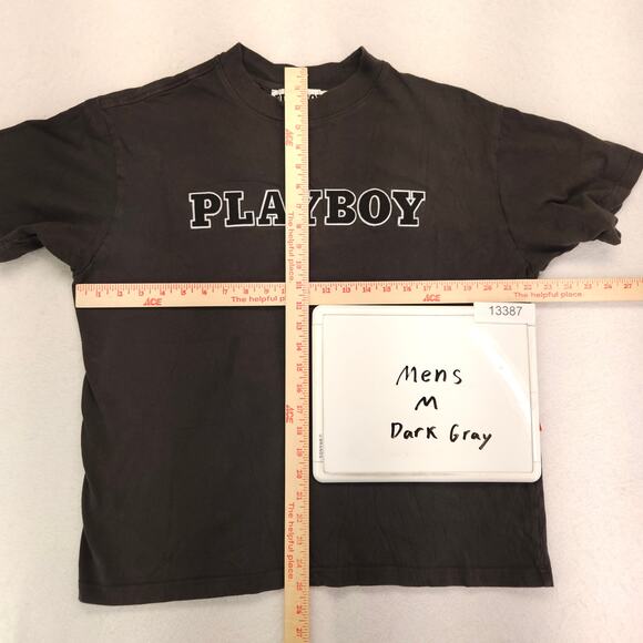 Playboy Graphic Casual Short Sleeve Crew Neck T Shirt Mens Size Medium M Gray - Picture 5 of 9